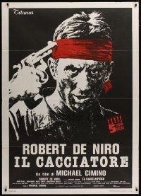 3c166 DEER HUNTER Italian 1p '79 directed by Michael Cimino, Robert De Niro with gun to his head!