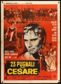 3c208 JULIUS CAESAR Italian 1p '71 different Enzo Nistri art of Charlton Heston!