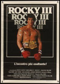 3c265 ROCKY III Italian 1p '82 great image of boxer & director Sylvester Stallone w/gloves & belt!