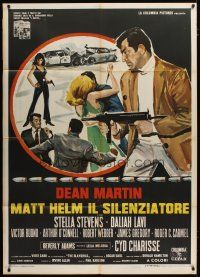 3c269 SILENCERS Italian 1p '66 different art of Dean Martin with machine gun + the Slaygirls!