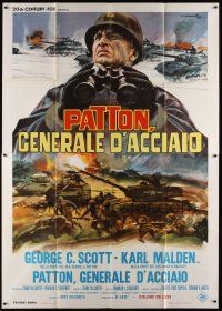 3c090 PATTON Italian 2p '70 General George C. Scott military World War II classic, Ciriello art!