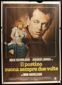 3c092 POSTMAN ALWAYS RINGS TWICE Italian 2p '81 different art of Jack Nicholson & Jessica Lange!