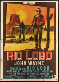 3c095 RIO LOBO Italian 2p '71 Howard Hawks, different art of cowboy John Wayne by Franco!