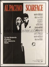 3c099 SCARFACE Italian 2p '84 Al Pacino as Tony Montana, Michelle Pfeiffer, De Palma, Oliver Stone