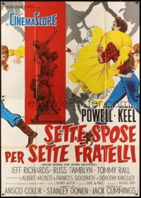 3c101 SEVEN BRIDES FOR SEVEN BROTHERS Italian 2p R68 Nano art of Powell & Keel, classic musical!