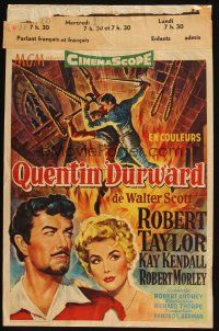 3e645 ADVENTURES OF QUENTIN DURWARD Belgian '55 hero Robert Taylor romances pretty Kay Kendall!