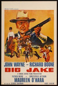 3e650 BIG JAKE Belgian '71 Richard Boone, different art of John Wayne with rifle!