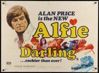3e329 ALFIE DARLING British quad '75 Alan Price in title role, sexy art,big rig trucker sex thriller