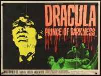 3e357 DRACULA PRINCE OF DARKNESS British quad '66 great image of evil vampire Christopher Lee!