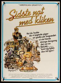 3e749 AMERICAN GRAFFITI Danish '74 George Lucas teen classic, it was the time of your life!
