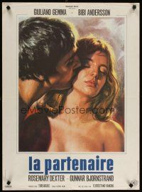 3e238 BLOW HOT BLOW COLD French 23x32 '68 close up art of sexy Bibi Andersson & Giuliano Gemma!