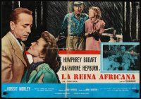 3e117 AFRICAN QUEEN Italian photobusta R70s cool montage of Humphrey Bogart & Katharine Hepburn!