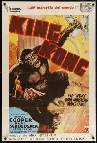 3e035 KING KONG Spanish R82 Fay Wray, Robert Armstrong, great art of giant ape on building!