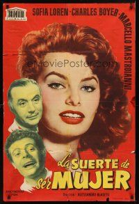 3e041 WHAT A WOMAN Spanish '56 La Fortuna di essere donna, Sophia Loren, Mastroianni!
