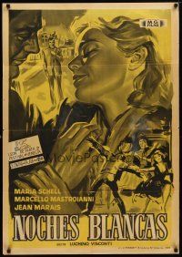 3e042 WHITE NIGHTS Spanish '59 Visconti's Le Notti bianche, Maria Schell, Marcello Mastroianni!