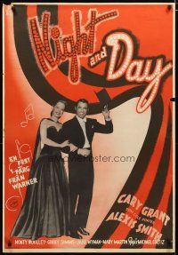 3e079 NIGHT & DAY Swedish '46 Cary Grant as composer Cole Porter who loves sexy Alexis Smith!
