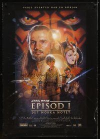 3e080 PHANTOM MENACE DS Swedish '99 George Lucas, Star Wars Episode I, art by Drew Struzan!