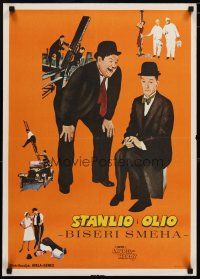 3e173 BEST OF LAUREL & HARDY Yugoslavian '67 great artwork images of Stan & Oliver!