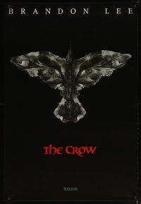 3f174 CROW teaser 1sh '94 Brandon Lee's final movie, cool eyes in bird artwork!