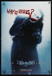 3f190 DARK KNIGHT teaser DS 1sh '08 Heath Ledger as the Joker, why so serious?