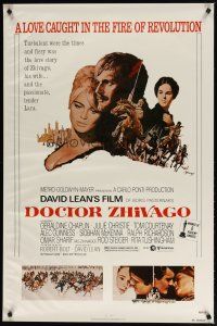 3f214 DOCTOR ZHIVAGO 1sh R80 Omar Sharif, Julie Christie, David Lean English epic, Terpning art!