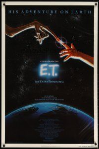 3f218 E.T. THE EXTRA TERRESTRIAL 1sh '83 Drew Barrymore, Steven Spielberg classic, Alvin art!
