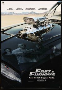 3f248 FAST & FURIOUS teaser DS 1sh '09 Vin Diesel, Paul Walker, blown R/T Charger!