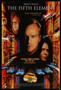 3f253 FIFTH ELEMENT video 1sh '97 Bruce Willis, Milla Jovovich, Oldman, directed by Luc Besson!
