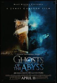 3f287 GHOSTS OF THE ABYSS advance DS 1sh '03 James Cameron 3-D, Titanic, before Avatar!