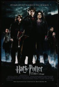 3f331 HARRY POTTER & THE GOBLET OF FIRE advance 1sh '05 Daniel Radcliffe, Emma Watson, Grint!