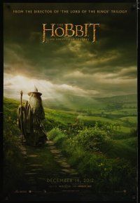 3f349 HOBBIT: AN UNEXPECTED JOURNEY teaser DS 1sh '12 cool image of Ian McKellen as Gandalf!