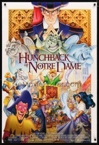 3f360 HUNCHBACK OF NOTRE DAME DS 1sh '96 Walt Disney, Victor Hugo, art of cast on parade!