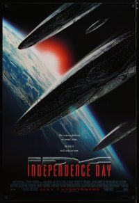 3f381 INDEPENDENCE DAY style B advance 1sh '96 great image of enormous alien ships coming to Earth!