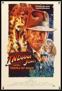 3f390 INDIANA JONES & THE TEMPLE OF DOOM 1sh '84 art of Harrison Ford by Drew Struzan!