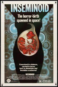 3f394 INSEMINOID 1sh '82 really wild sci-fi horror-birth space spawn image!