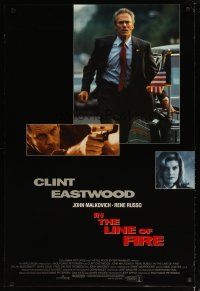 3f379 IN THE LINE OF FIRE int'l DS 1sh '93 Wolfgang Petersen, Clint Eastwood as Secret Service!