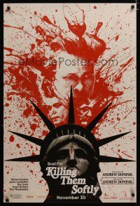 3f439 KILLING THEM SOFTLY teaser 1sh '12 Brad Pitt, James Gandolfini, Ray Liotta over Lady Liberty!