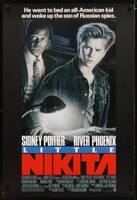 3f485 LITTLE NIKITA 1sh '88 art of Sidney Poitier & River Phoenix, Cold War thriller!
