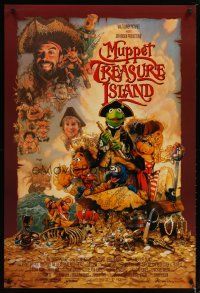 3f546 MUPPET TREASURE ISLAND DS 1sh '96 Jim Henson, Drew Struzan art of Kermit, Miss Piggy & cast!