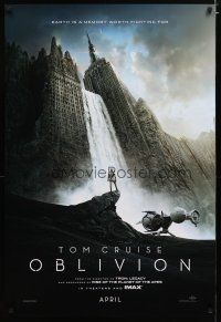 3f563 OBLIVION teaser DS 1sh '13 Morgan Freeman, image of Tom Cruise & waterfall in city!