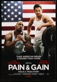 3f578 PAIN & GAIN teaser DS 1sh '13 Mark Wahlberg, Dwayne Johnson, their dreams are bigger!