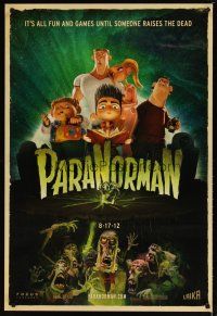 3f581 PARANORMAN advance DS 1sh '12 it's all fun and games until someone raises the dead!