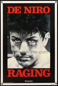 3f626 RAGING BULL teaser 1sh '80 Martin Scorsese, classic close up boxing image of Robert De Niro!