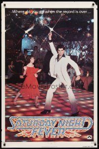 3f672 SATURDAY NIGHT FEVER teaser 1sh '77 best disco dancer John Travolta & Karen Lynn Gorney!