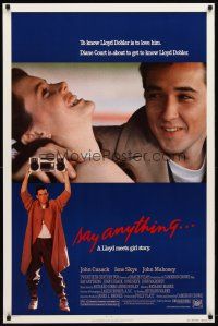 3f674 SAY ANYTHING 1sh '89 image of John Cusack holding boombox, Ione Skye, Cameron Crowe!