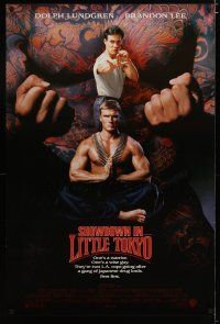 3f693 SHOWDOWN IN LITTLE TOKYO DS 1sh '91 Dolph Lundgren, Brandon Lee, kung fu!