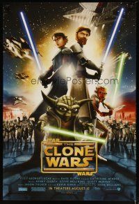3f744 STAR WARS: THE CLONE WARS commercial poster '08 Anakin Skywalker, Yoda, & Obi-Wan Kenobi!