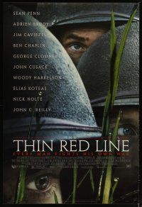 3f765 THIN RED LINE style B 1sh '98 Sean Penn, Woody Harrelson & Jim Caviezel in WWII!