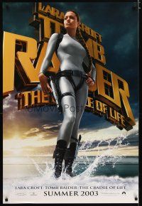 3f773 TOMB RAIDER THE CRADLE OF LIFE teaser DS 1sh '03 sexy full-length Angelina Jolie in spandex!
