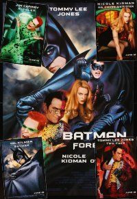 3g149 LOT OF 5 UNFOLDED DOUBLE-SIDED ONE-SHEETS FROM BATMAN FOREVER '95 cast portraits!